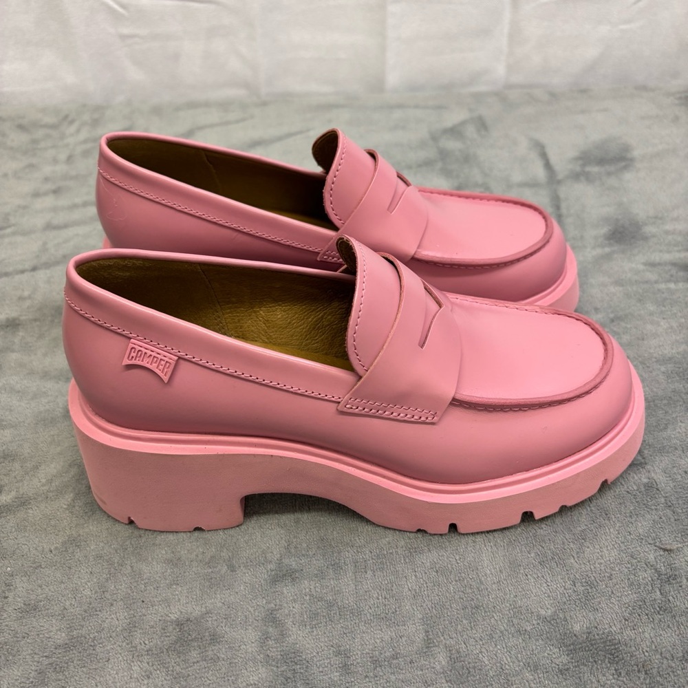 Camper Milah Pink Chunky Platform Loafers